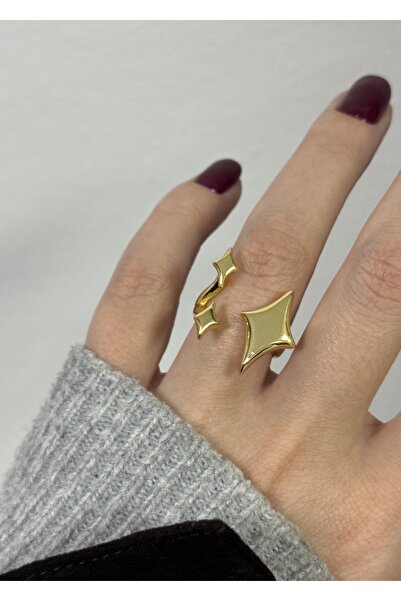 KİLİGİSTANBUL 3 Star Ring Gold, Adjustable