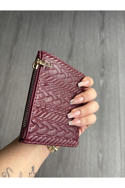 yako Livia Knitted Patterned Women's Wallet – with Card Holder and Coin Compartment, 12X9 cm