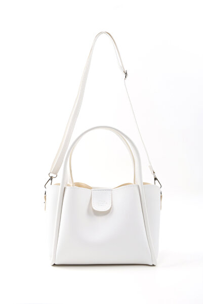 SHAKA Geantă albă SHK190 din piele artificială, cu închidere rapidă, pentru m...