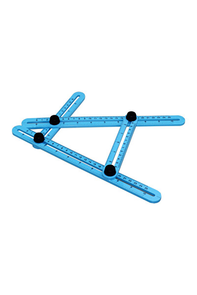 Choice منقلة زرقاء متعددة الزوايا، قالب مسطرة، 4 أدوات قياس زاوية قابلة للطي،...