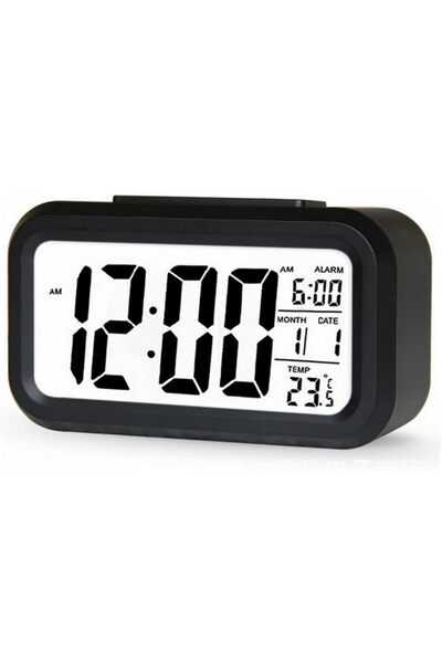 Primo Plus LED Digital Electronic Alarm Clock With Calendar And Thermometer black