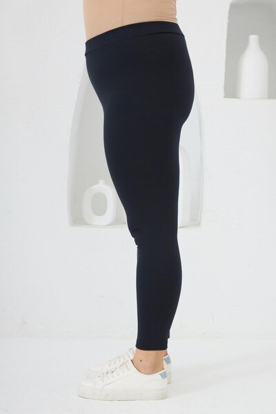 RMG Large Size Steel Knitted Tights Navy Blue