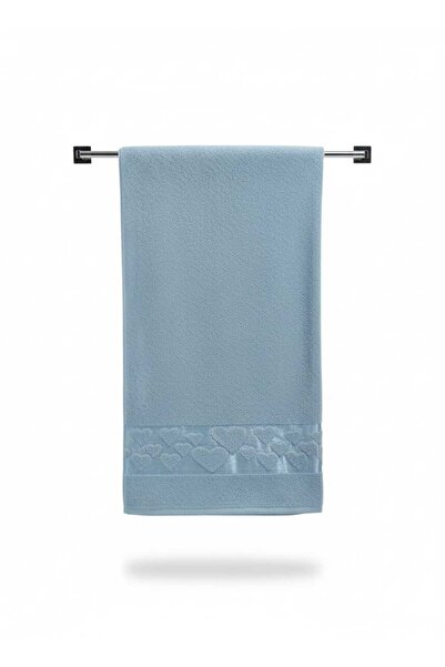 miadora cotton %100 Pamuklu Battal Boy 100x150 Kalp Desen Banyo Havlusu - Yumuşak Ve Emici