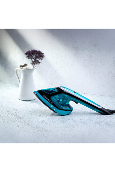 Voltz 2in1 Steam Iron Oliver OV51051C, 1800 W, 180 ml, Ceramic plate,Vertical, Thermostat, Turquoise