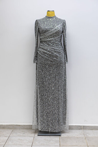 GÖKMEN GİYİM Pullu Payetli Abiye Elbise 2525