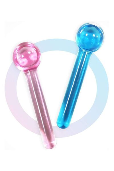 Hope قطعتان من كرات الثلج للوجه باللونين الأزرق والوردي لتقليل الانتفاخات وال...