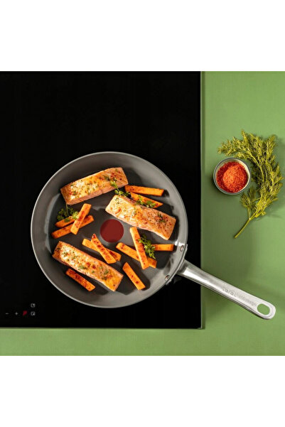 TEFAL Frying pan C4240443 +, 24 cm, Ceramic coating, Thermo-Signal&Fusion,Spot, Induction, Gray