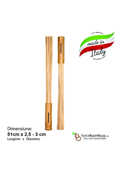 ESTREA Băț de masaj profesional din bambus – Tapotement & Wellness *L* 51 cm – – Italia