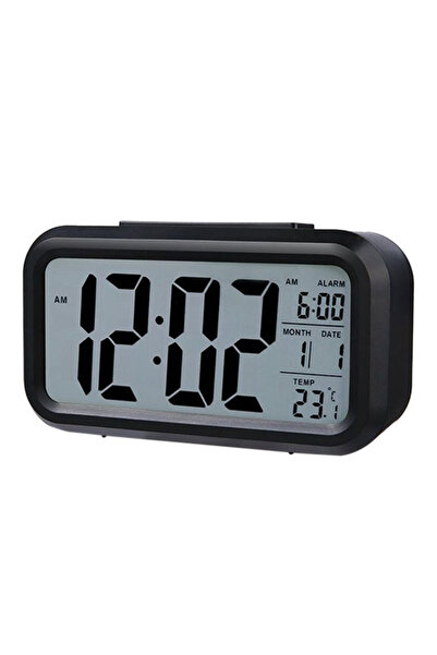 Primo Plus LED Digital Electronic Alarm Clock With Calendar And Thermometer black