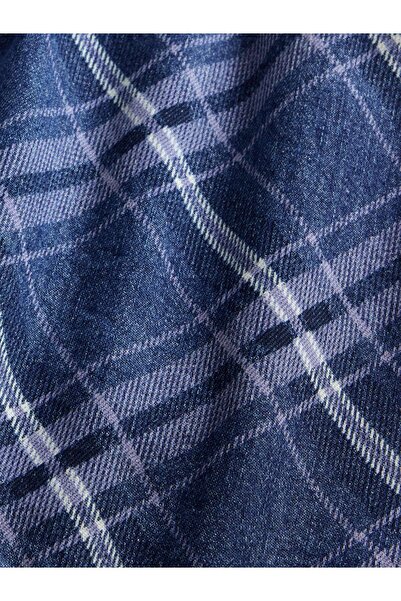 GAP Kadın Koyu Mavi Denim Kareli Mini Etek
