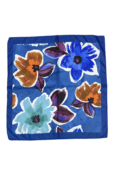 Sultan İpek Çiçek Desenli Fular / Bandana 52x52