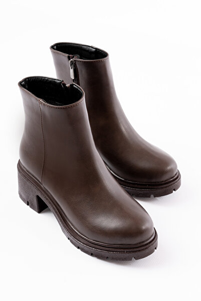 Madam Tarz Clara Kalın Taban Fermuarlı Düz Postal