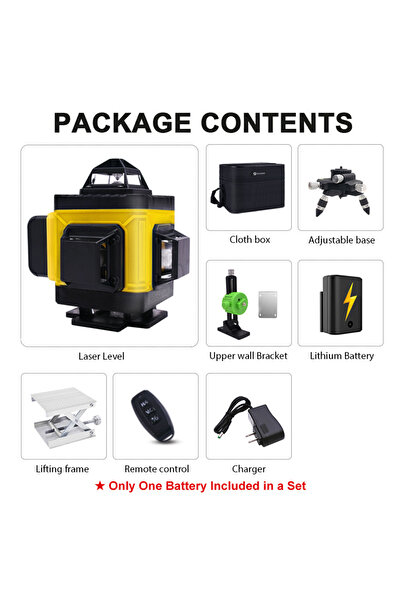 Choice مجموعة 4D من 2 Pracmanu 16 خطًا من مستوى الليزر رباعي الأبعاد أفقي ورأ...