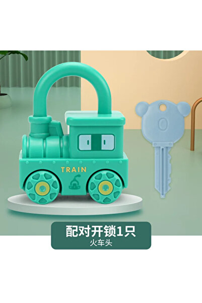 Choice قفل تعليمي للأطفال باللون الأخضر الفاتح مع مفتاح ألعاب السيارات لعبة تعليمية مونتيسوري قفل مطابقة الأرقام