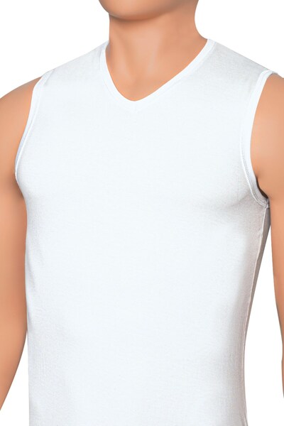 Öts Tricou pentru bărbați cu decolteu în V fără mâneci (96% bumbac - 4% elastan)
