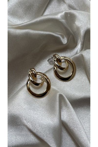 ADENNA JEWELRY Stylish Gold Earrings with Ring Detail