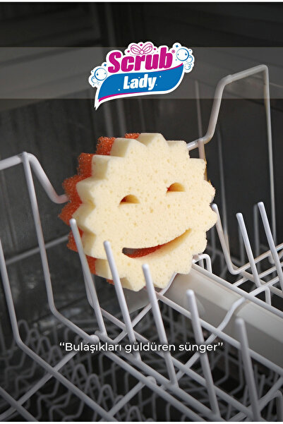 Scrub Lady 🧽 Çift Taraflı Güçlü Sünger – Sert ve Yumuşak Yüzeyli Temizlik Süngeri
