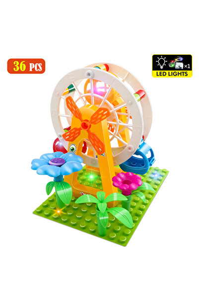 Choice without packaging 36-186PCS Big Size Marble Race Run Particle Scenes LED Light Slide Funnel Ferris W