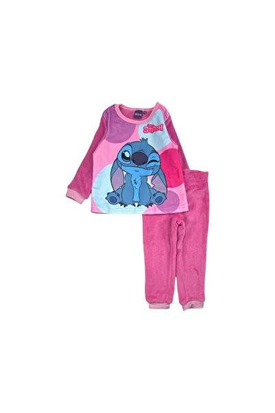 Stitch Pijama copii, cu maneca lunga, cocolino, fucsia,