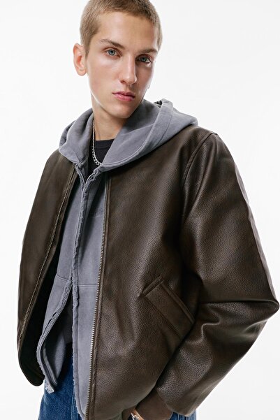 Pull & Bear Suni Deri Bomber Ceket