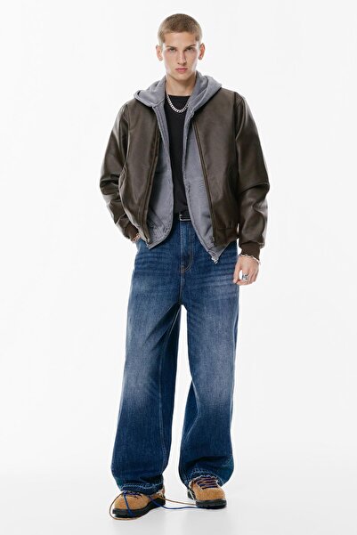 Pull & Bear Suni Deri Bomber Ceket