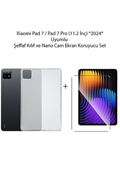 UKSCASE Xiaomi Pad 7 / Pad 7 Pro (11.2 inç) (2024) Uyumlu Şeffaf Silikon Kılı...