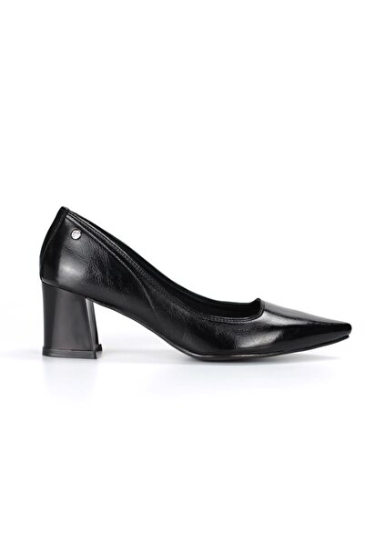 Gökhan Talay Zaneta Flexible Soft Non-Slip Sole (4 cm) Women's Thick Heel Black Patent Leather Shoes