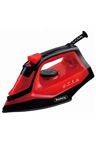 rosberg Fier de călcat R51050G, 1850-2200W, Ceramică, Autocurățare, Termostat, 160 ml, Roșu/Negru