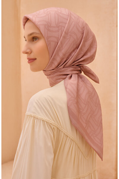 Belli Tivil Pure Silk Scarf 4221 - 85 Ροζ αφηρημένο σχέδιο