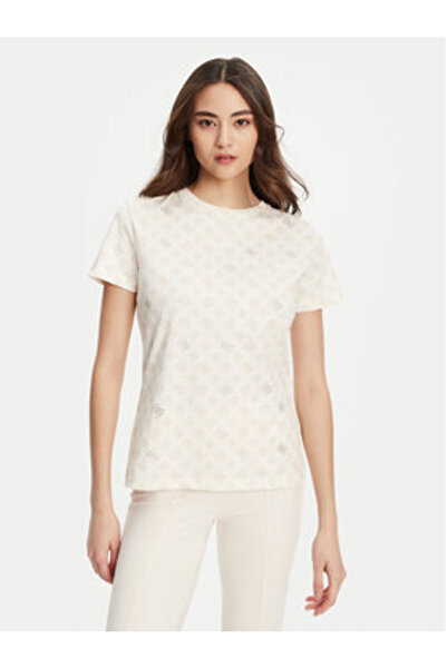 Guess Women's T-Shirt Ecru V5YI04I3Z14