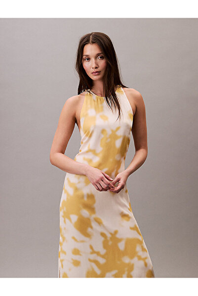Calvin Klein Women's Printed Viscose Satin Dress