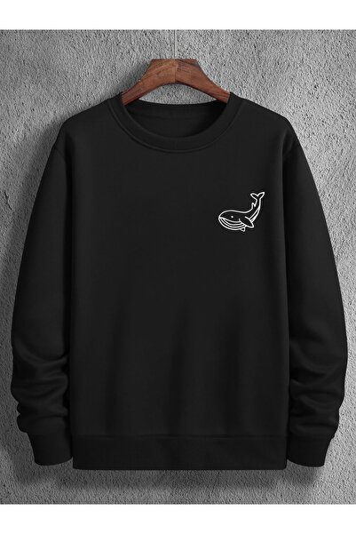 Lider Leather Суитшърт с принт и обло деколте – унисекс – 2-слоен полиестер с...