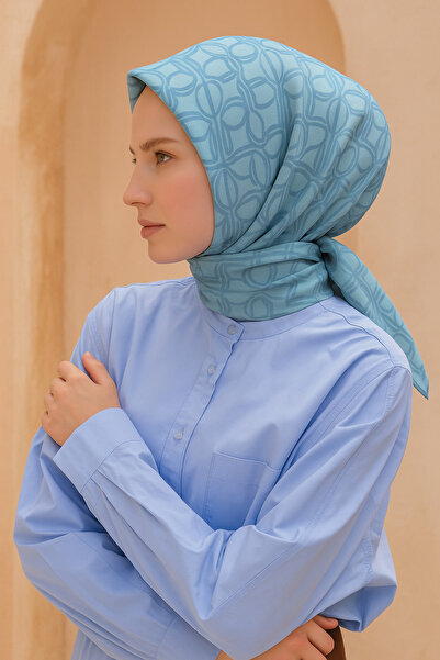 Belli Eșarfă din mătase pură Tivil 4221 - 82 Model abstract albastru