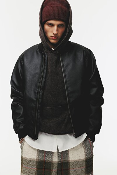 Pull & Bear Suni Deri Bomber Ceket