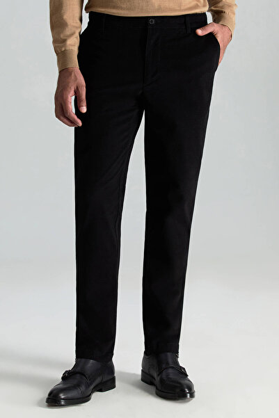 Hemington Pamuk Kaşmir Karışım Siyah Chino Pantolon
