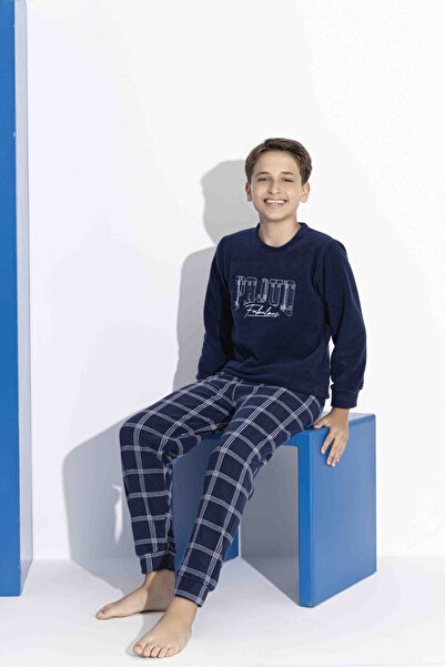 MEBA Erkek Baba-Oğul Önden İki Düğmeli Wellsoft Polar Pijama Takımı