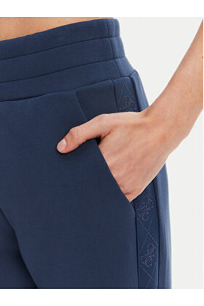 Guess Pantaloni de trening bleumarin pentru femei W5YB11KBYE2