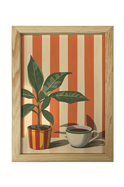 AND Ahşap Çerçeveli Kahve Temalı Tablo Tekli MDF Poster Tablo Duvar Dekoru (21x30 cm)