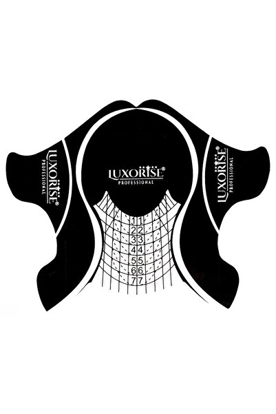 LUXORISE Black Plastic Gel Nail Templates, 50 pcs