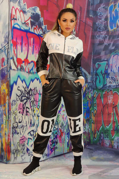 WildFashion Μοντέρνα φόρμα από απομίμηση δέρματος και στρας L899-211