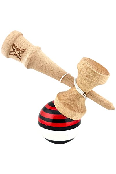Kendama USA Kendama X Original, Professional, Flippy, Super Sticky, Wooden, 18 cm, Red/Black/White