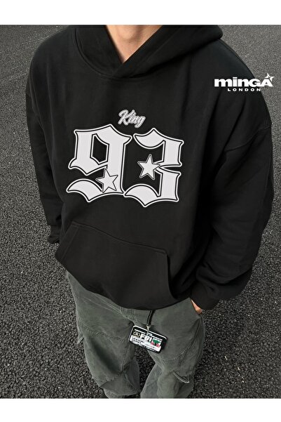 Minga London Hanorac oversize cu imprimeu Black King - Mingalondon