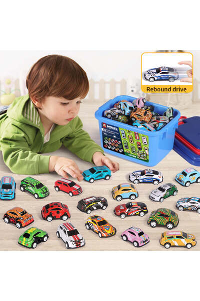 KidProtect Set 26 Masinute City Map Cars, Pull Back, Harta Oras, Cutie Depozi...