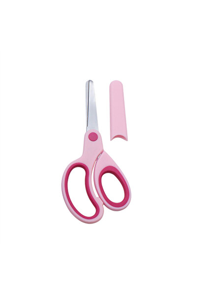 Choice Pink Safty Scissors For Kids Student DIY Paper Children's Left-handed Scissors Scissors With Sleeve