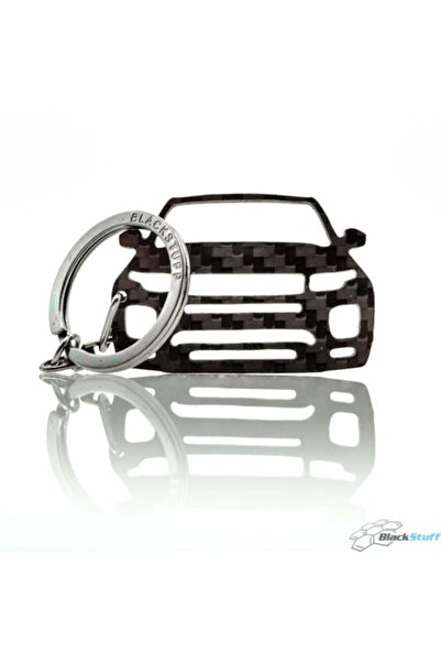 BlackStuff Carbon Fiber Keychain Keyring Ring Holder Compatible with Evoque BS-751