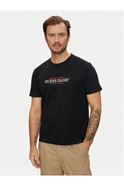 Guess Jeans Tricou bărbătesc M4YI42K8FQ4 Negru