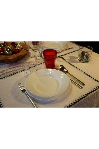 Nicoratex Față de masă dreptunghiulară albă 220×160 cm cu 8 șervețele albe și...