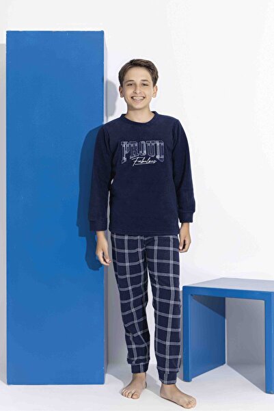 MEBA Erkek Baba-Oğul Önden İki Düğmeli Wellsoft Polar Pijama Takımı