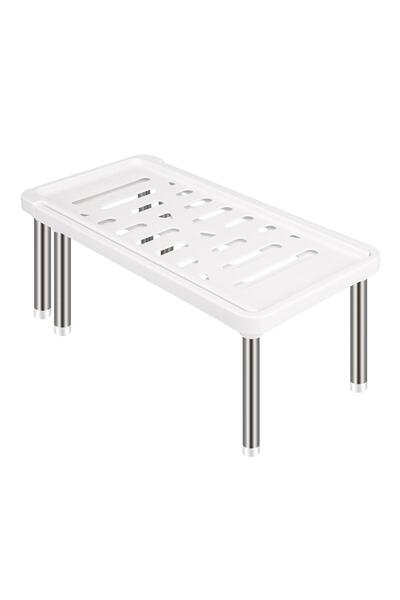 Choice رف تخزين متعدد الوظائف قابل للتعديل باللون الأبيض، منظم رفوف قابل للسح...