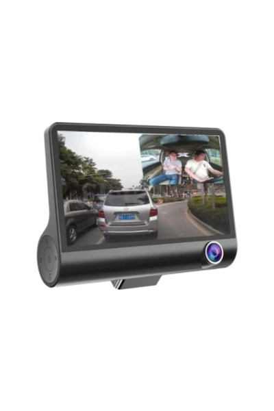 JRH Camera Video Auto Tripla, Full-HD, 3 Camere - Fata/Spate/Interior, Display 4 Inch, G Senzor, 170 gra